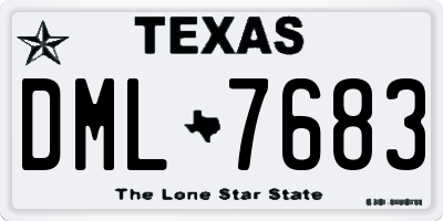 TX license plate DML7683