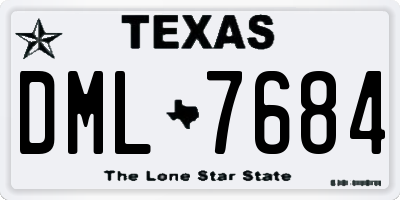 TX license plate DML7684