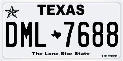 TX license plate DML7688