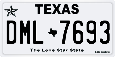 TX license plate DML7693
