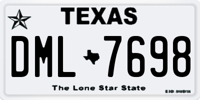 TX license plate DML7698