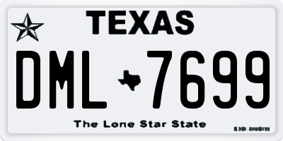 TX license plate DML7699