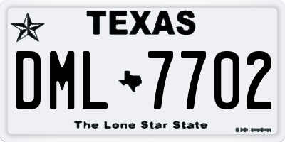 TX license plate DML7702