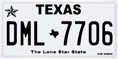 TX license plate DML7706