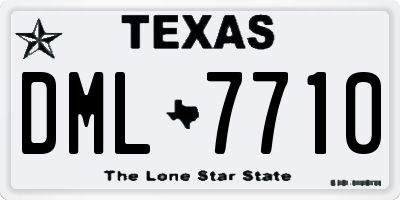 TX license plate DML7710