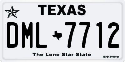 TX license plate DML7712