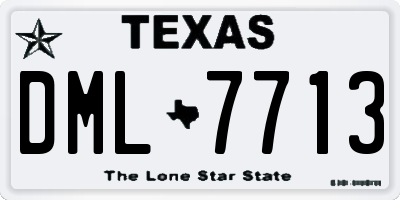 TX license plate DML7713