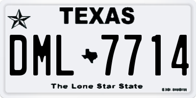 TX license plate DML7714