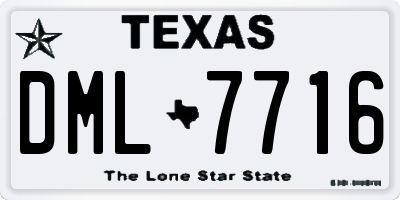 TX license plate DML7716
