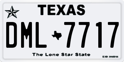 TX license plate DML7717