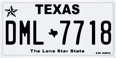 TX license plate DML7718