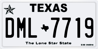 TX license plate DML7719