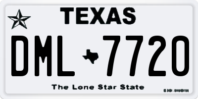 TX license plate DML7720