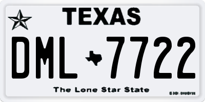 TX license plate DML7722