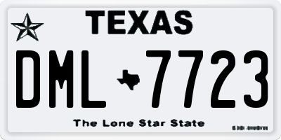 TX license plate DML7723