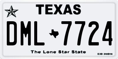 TX license plate DML7724
