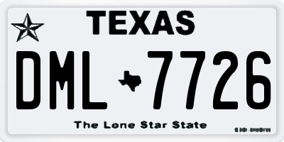 TX license plate DML7726