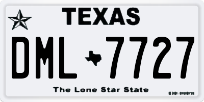 TX license plate DML7727