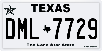 TX license plate DML7729