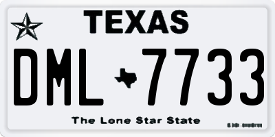 TX license plate DML7733