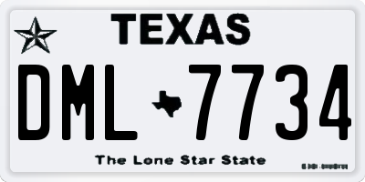 TX license plate DML7734