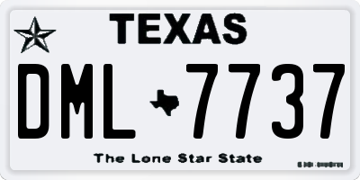 TX license plate DML7737