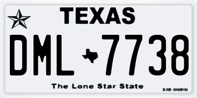 TX license plate DML7738