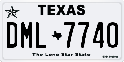 TX license plate DML7740