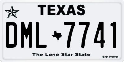 TX license plate DML7741