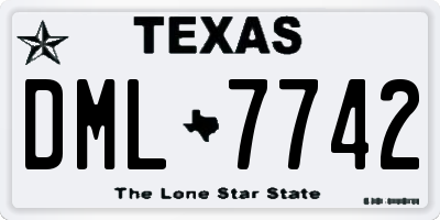 TX license plate DML7742