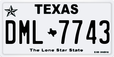 TX license plate DML7743