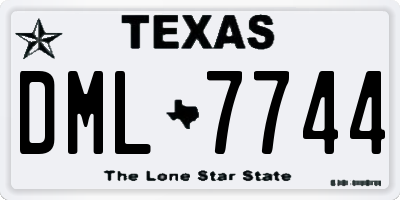 TX license plate DML7744