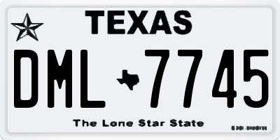 TX license plate DML7745