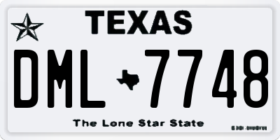 TX license plate DML7748