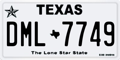 TX license plate DML7749