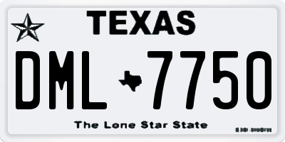 TX license plate DML7750