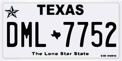 TX license plate DML7752