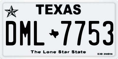 TX license plate DML7753