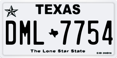 TX license plate DML7754