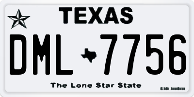 TX license plate DML7756