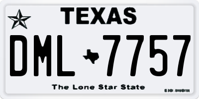 TX license plate DML7757