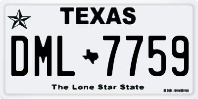 TX license plate DML7759