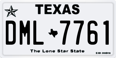 TX license plate DML7761