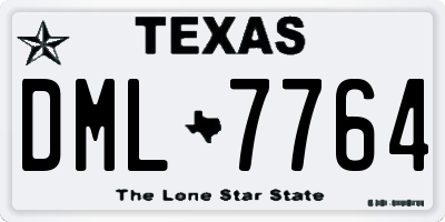 TX license plate DML7764