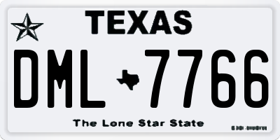 TX license plate DML7766