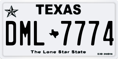 TX license plate DML7774