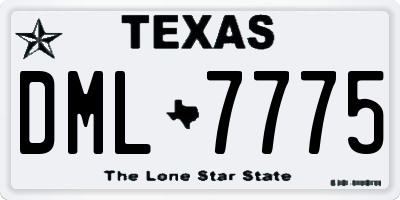 TX license plate DML7775