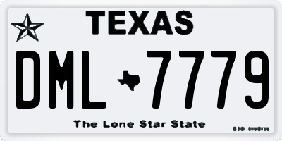TX license plate DML7779