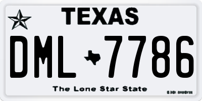 TX license plate DML7786