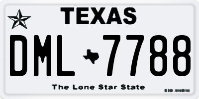 TX license plate DML7788